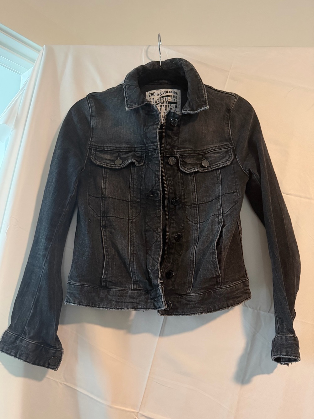 Zadig and volatire black denim jacket size small